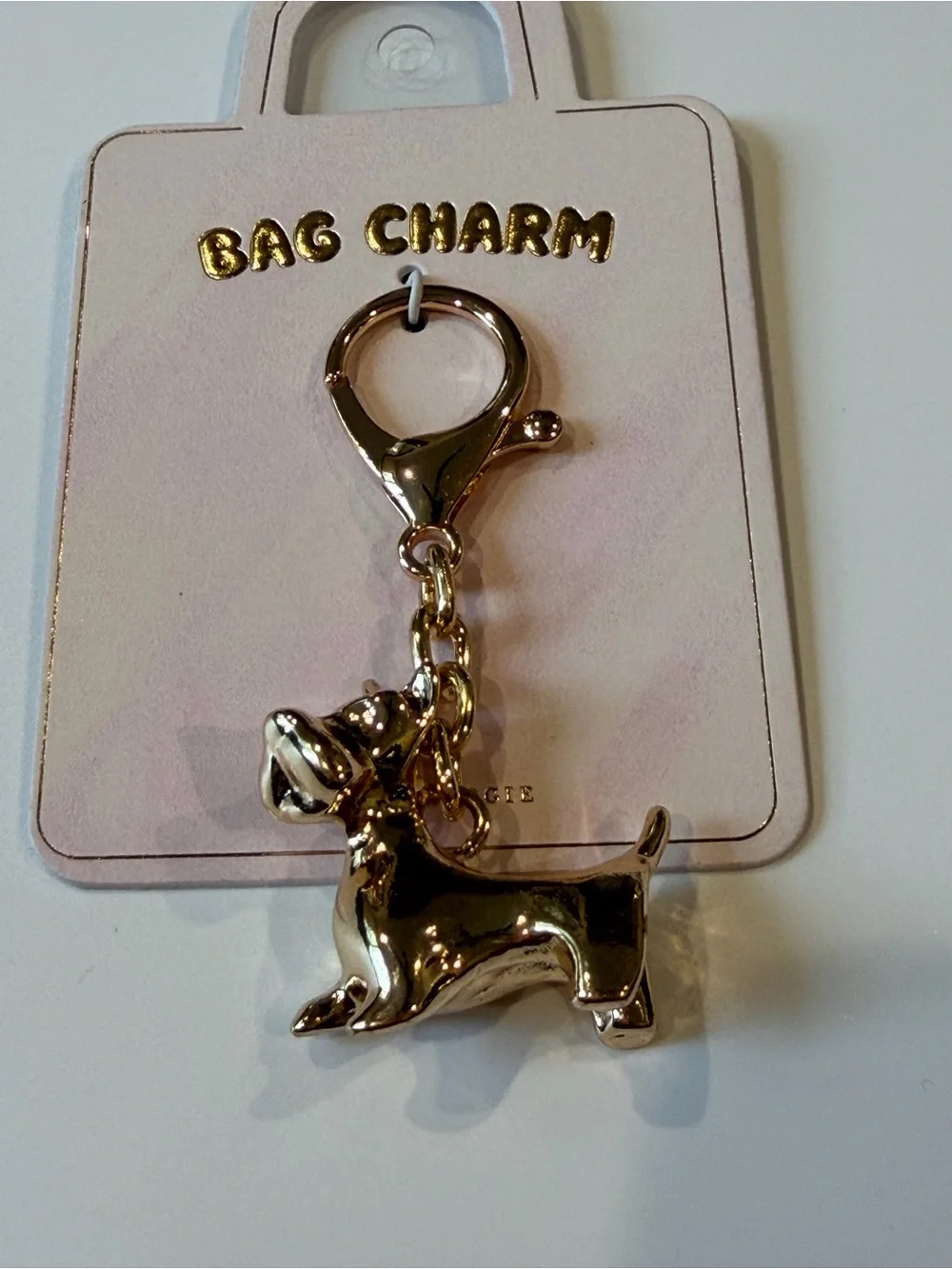 Anthropologie Metal Dog Bag Charm NEW